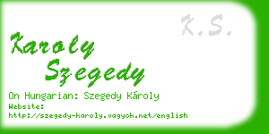 karoly szegedy business card